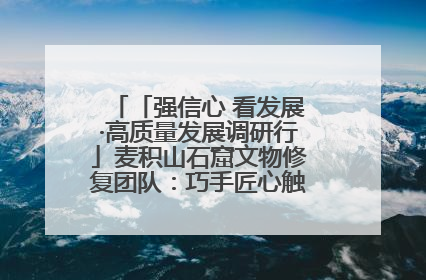 「强信心 看发展·高质量发展调研行」麦积山石窟文物修复团队：巧手匠心触摸“光阴的故事”