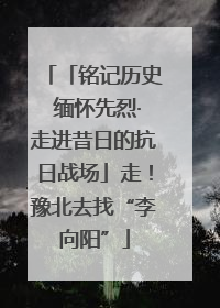 「铭记历史 缅怀先烈·走进昔日的抗日战场」走！豫北去找“李向阳”