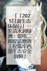 「2025甘肃生态环保行」一渠清水润绿洲：景电二期提质增效工程筑牢西部生态安全屏障