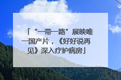 “一带一路”展映唯一国产片，《好好说再见》深入疗护病房