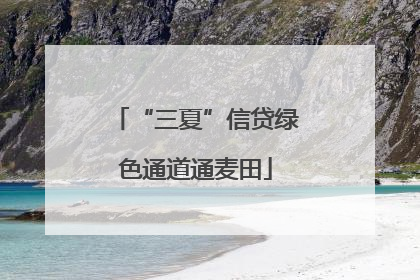 “三夏”信贷绿色通道通麦田