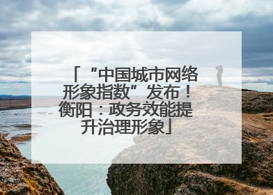“中国城市网络形象指数”发布！衡阳：政务效能提升治理形象
