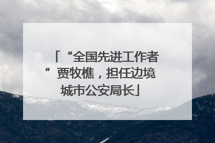 “全国先进工作者”贾牧樵，担任边境城市公安局长