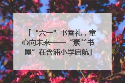 “六一”书香礼，童心向未来——“素兰书屋”在含浦小学启航