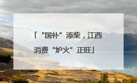“国补”添柴，江西消费“炉火”正旺