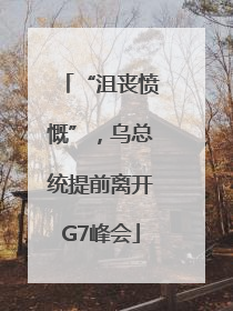 “沮丧愤慨”，乌总统提前离开G7峰会