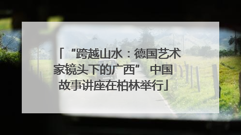 “跨越山水：德国艺术家镜头下的广西” 中国故事讲座在柏林举行