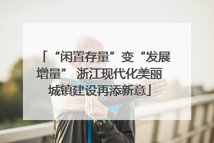 “闲置存量”变“发展增量” 浙江现代化美丽城镇建设再添新意