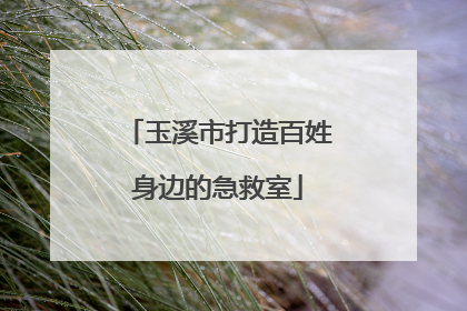 玉溪市打造百姓身边的急救室