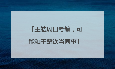 王皓周日考编，可能和王楚钦当同事