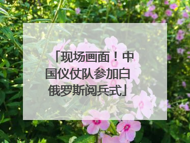 现场画面！中国仪仗队参加白俄罗斯阅兵式
