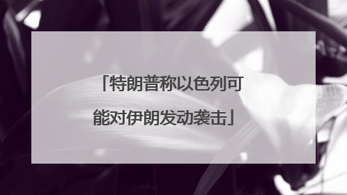 特朗普称以色列可能对伊朗发动袭击