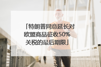 特朗普同意延长对欧盟商品征收50%关税的最后期限