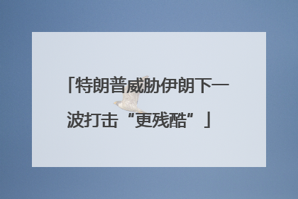 特朗普威胁伊朗下一波打击“更残酷”