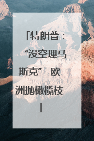 特朗普：“没空理马斯克” 欧洲抛橄榄枝