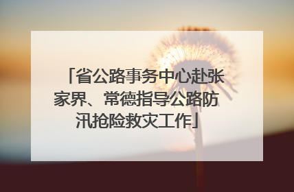 省公路事务中心赴张家界、常德指导公路防汛抢险救灾工作