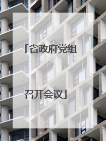 省政府党组召开会议