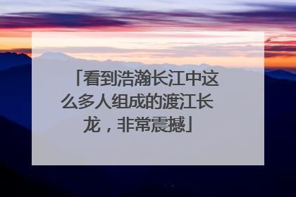 看到浩瀚长江中这么多人组成的渡江长龙，非常震撼
