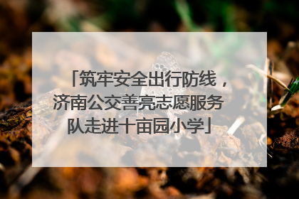 筑牢安全出行防线，济南公交善亮志愿服务队走进十亩园小学