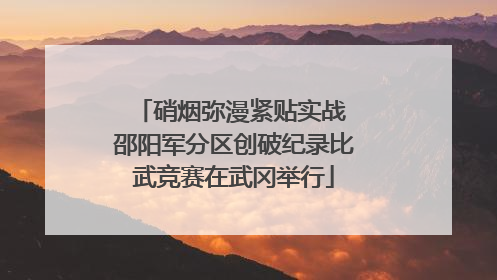 硝烟弥漫紧贴实战 邵阳军分区创破纪录比武竞赛在武冈举行