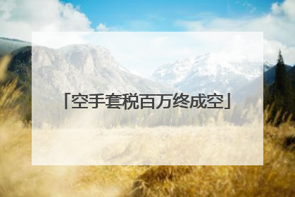 空手套税百万终成空