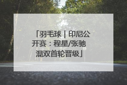 羽毛球｜印尼公开赛：程星/张驰混双首轮晋级
