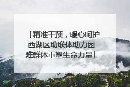 精准干预，暖心呵护 西湖区助联体助力困难群体重塑生命力量