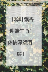 粽叶飘香迎端午 军休情深颂清廉