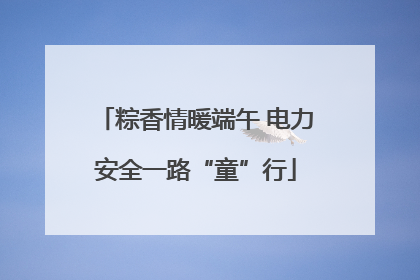 粽香情暖端午 电力安全一路“童”行