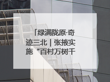 绿满陇原·奇迹三北｜张掖实施“百村万树千里林”工程