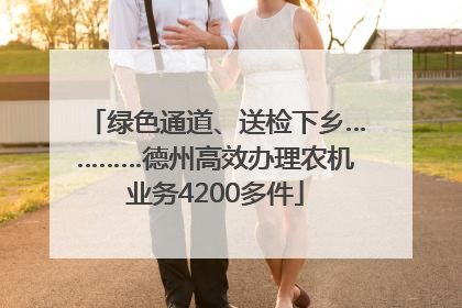 绿色通道、送检下乡…………德州高效办理农机业务4200多件