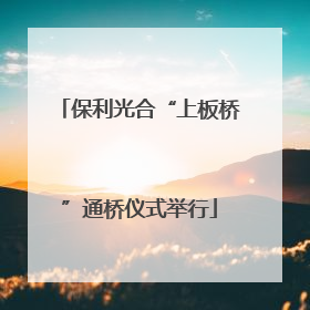 保利光合“上板桥”通桥仪式举行