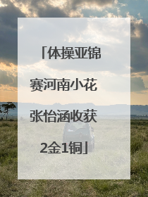 体操亚锦赛河南小花张怡涵收获2金1铜
