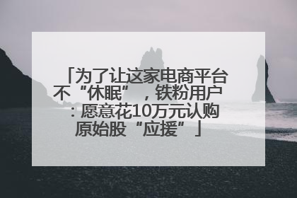 为了让这家电商平台不“休眠”，铁粉用户：愿意花10万元认购原始股“应援”