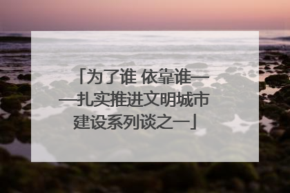 为了谁 依靠谁——扎实推进文明城市建设系列谈之一