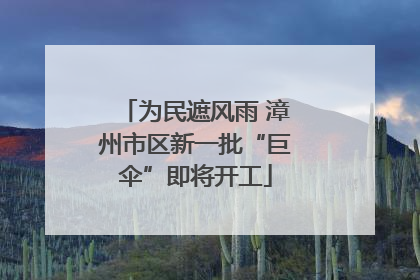 为民遮风雨 漳州市区新一批“巨伞”即将开工