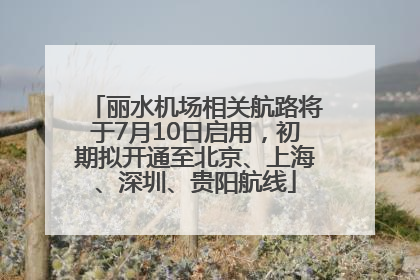 丽水机场相关航路将于7月10日启用，初期拟开通至北京、上海、深圳、贵阳航线