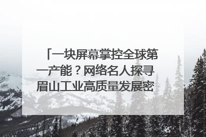 一块屏幕掌控全球第一产能？网络名人探寻眉山工业高质量发展密码｜网络名人四川行