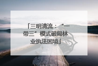三明清流：“一带三”模式破局林业执法困境