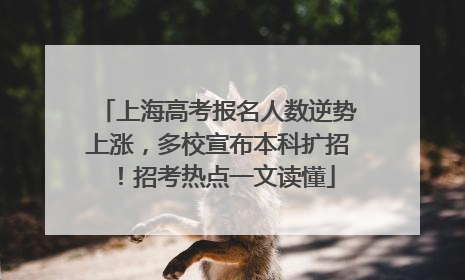 上海高考报名人数逆势上涨，多校宣布本科扩招！招考热点一文读懂