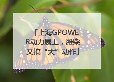 上海GPOWER动力展上，潍柴又搞“大”动作