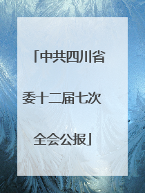 中共四川省委十二届七次全会公报