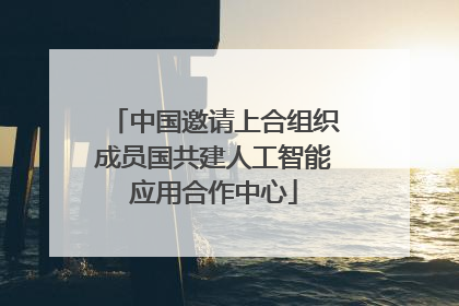 中国邀请上合组织成员国共建人工智能应用合作中心