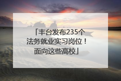 丰台发布235个法务就业实习岗位！面向这些高校