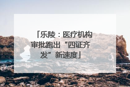 乐陵：医疗机构审批跑出“四证齐发”新速度