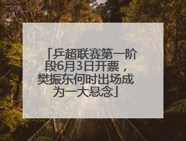乒超联赛第一阶段6月3日开票，樊振东何时出场成为一大悬念