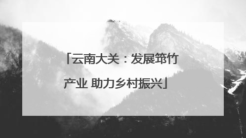 云南大关：发展筇竹产业 助力乡村振兴