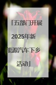 五部门开展2025年新能源汽车下乡活动