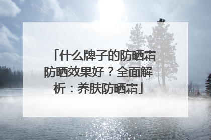 什么牌子的防晒霜防晒效果好？全面解析：养肤防晒霜