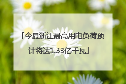 今夏浙江最高用电负荷预计将达1.33亿千瓦